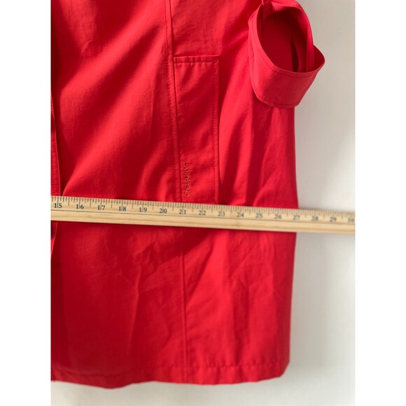 Lands' End women's coral red trench coat belted pockets size 1X 16w-18w - Picture 7 of 11